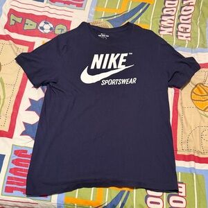 Nike Navy Sportswear Tee with White Logo